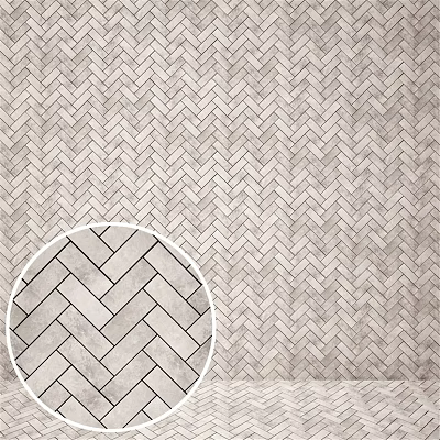 Herringbone Pattern Tiles For Decorative Interior Wall Design With Neutral Tones 3d model