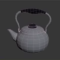 Shiny Silver Metal Kettle With Black Handle And Lid Knob For Home Daily Use