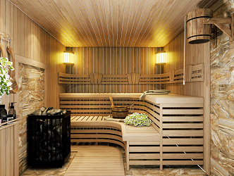 Modern Sauna Room 3d model