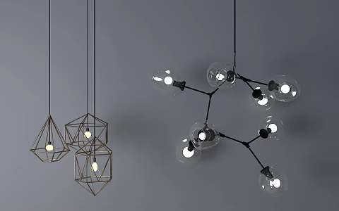 Post-modern special-shaped chandelier 3d model