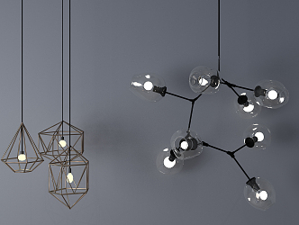 Post-modern special-shaped chandelier 3d model