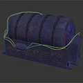 Rusty Barrel Shaped Industrial Equipment With Yellow Cables And Purple Center On Metal Base