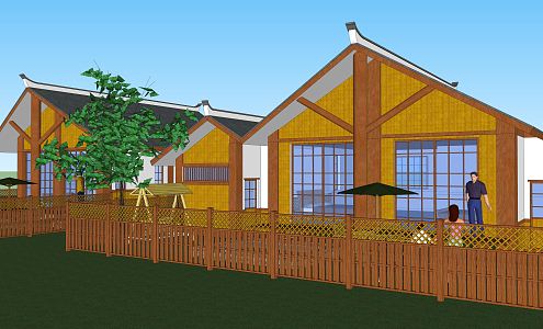 Ethnic Style Folk House Jingpo Folk House Architecture 3d model