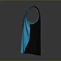 Blue Athletic Sports Vest With Black Straps And Breathable Mesh Fabric