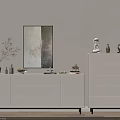 Modern White Chest of Drawers in Minimalist Interior with Framed Art and Decorative Plants