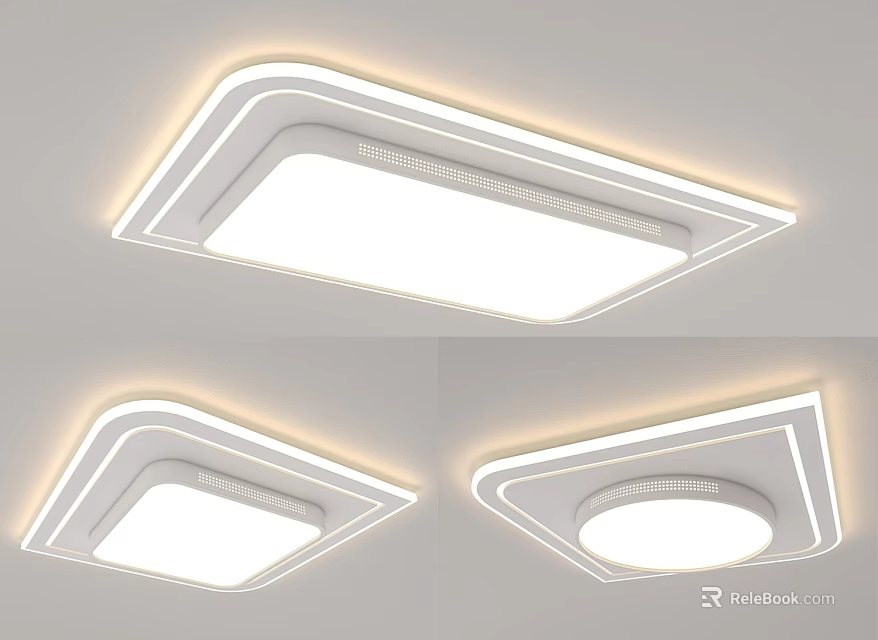 Modern Square and Round Ceiling Lights with Bright Lighting for Home Interior Design 3d model 
