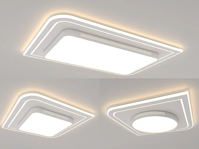 Modern Square and Round Ceiling Lights with Bright Lighting for Home Interior Design 3d model