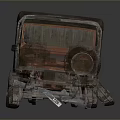 Rusty Red Vintage Off Road Vehicle With Canvas Top And Classic Retro Design
