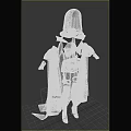 Fantasy Hooded Cloak Armor Costume With Black Detailed Design And Long Robe