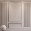Modern Wainscoting Wall Design With Light Colored Panels And Vertical Stripes 3d model
