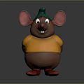 Cute Cartoon Mouse Character With Green Hat Yellow Shirt And Red Shoes
