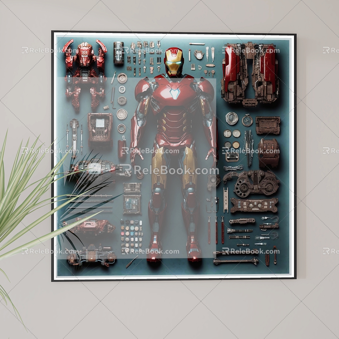 Modern Style Iron Man Hanging Paintings Iron Man Hanging Paintings Iron Man Hanging Paintings 3d model