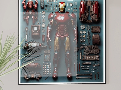 Modern Style Iron Man Hanging Paintings Iron Man Hanging Paintings Iron Man Hanging Paintings 3d model