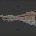 Gray and Orange Cosmic Spaceship with Modular Design and Mechanical Components for Interstellar Exploration 3d model