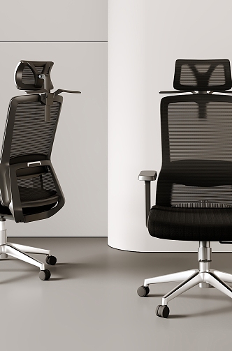 Office Chair Headrest Chair Swivel Chair 3d model