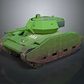 Green Military Tank with Number 101 and Track Design for Military Vehicle