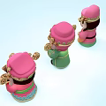 Game And Movie Character Design With Pink Hats Sunglasses And Gold Ingots