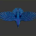 Blue Eagle With Spread Wings 3D Artistic Model On Gray Background Showing Reflection
