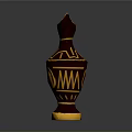 Artistic Ceramic Jug Sculpture With Carved Figures Geometric Patterns And Decorative Base