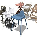 Children's Dining Table and Chair 3d model