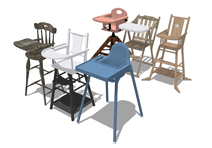 Children's Dining Table and Chair 3d model