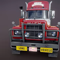 Red And White MACK Tanker Truck For Commercial Fuel Transportation