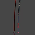 Traditional Samurai Swords With Black Red Handles And Sharp Blades On Dark Background