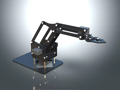 Sturdy Robotic Arm With Multi Jointed Metal Structure And Gripping Function 3d model
