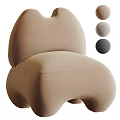 Elegant Modern Beige Accent Chair Design With Circular Decorative Balls In Neutral Tones