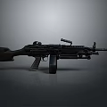 Black Modern Assault Rifle With Tactical Components And Detailed Design View