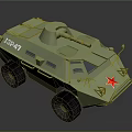 Green Armored Military Vehicle with Red Star Emblem and Number 2437 Design