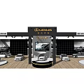 Modern Lexus Car Show Booth With Multiple Cars On 3d model