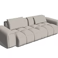 White Modern Plush Sectional Sofa with Soft Cushions for Living Room