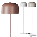 Minimalist Floor Lamp with Brown White Beige Dome Shades and Slim Metal Stand