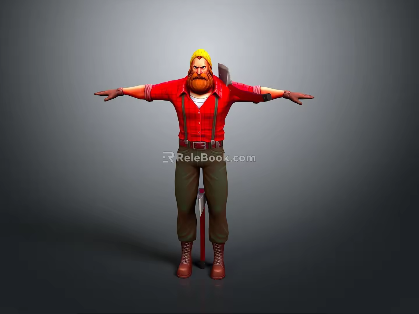 Worker European worker mechanic builder repairman miner digger figure 3d model