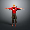 Worker European worker mechanic builder repairman miner digger figure 3d model