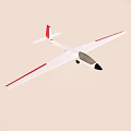 Passenger Airplane With White Body Red Stripes On Wings And Black Nose