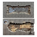 Artistic Distressed Background Wall With Brick Accent Lighting And Graffiti Design