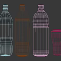 Assorted Bottled Beverages Including Cola Lemon Soda And Orange Juice With Glass