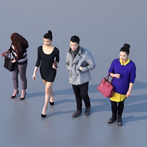 Men and women with multiple characters 3d model