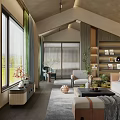 Modern Hotel Room Interior Design With Cozy Sofa Soft Lighting Green Plants And Plush Carpet