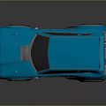 Shiny Blue 3D Model Sports Car With Sleek Design And Rear Spoiler