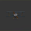 Vintage Blue Biplane Passenger Plane Model With Red Insignia And Classic Design Details