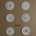 SHANXIA Ceiling Medallions Featuring Various Ornate Carved Patterns For Interior Decoration 3d model