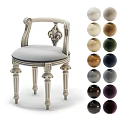Classic Accent Chair With Ornate Carved Details Armrests And Upholstered Seat Multiple Color Options