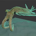 Strange Sea Creature With Orange Body Yellow Eyes And Finned Appendages On Ocean Floor
