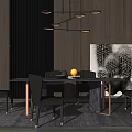 Modern Dining Table Chair Combination Dining Table Chair 3d model