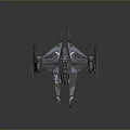 Futuristic Sci-Fi Spaceship with Dark Gray Geometric Patterns and Sleek Sharp Wings 3d model