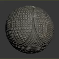 Handcrafted Stone And Wood Textured Sphere With Intricate Grid Pattern Design 3d model