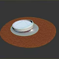 Modern Home Decor Item With Red Textured Circular Base And White Top
